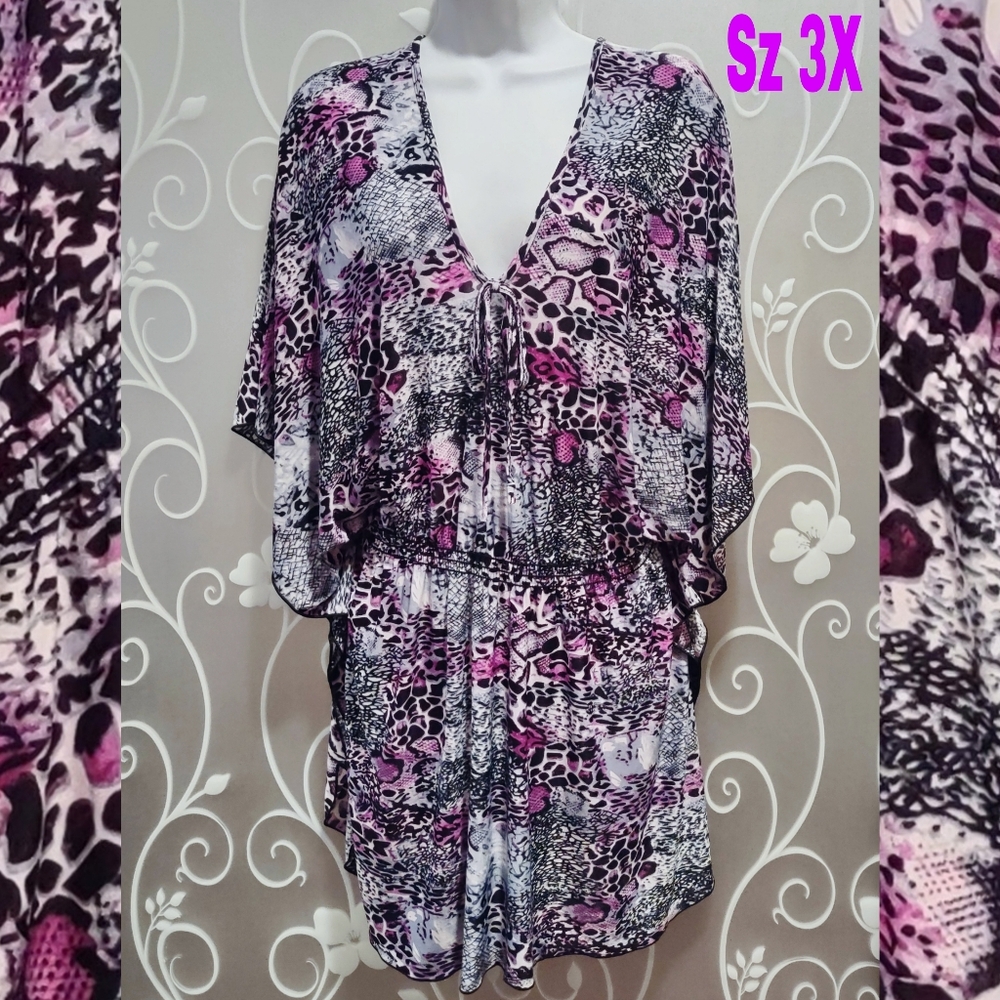 WOMENS PLUS SIZE 3X BATWING KIMONO STYLE TOP